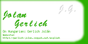 jolan gerlich business card